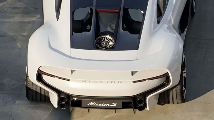 Porsche Mission S được trang bị hệ thống quạt làm mát đặt nằm ngang trên khoang động cơ phía sau.