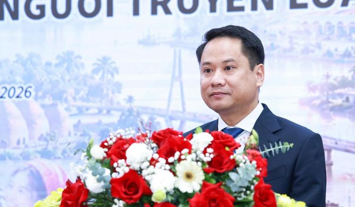 Tổng Biên tập Báo Đại đoàn kết Trương Thành Trung phát biểu. Ảnh: Khắc Kiên