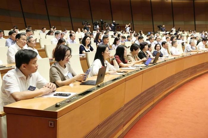 Các đại biểu dự Hội nghị tại điểm cầu Nhà Quốc hội. Ảnh: Media Quốc hội