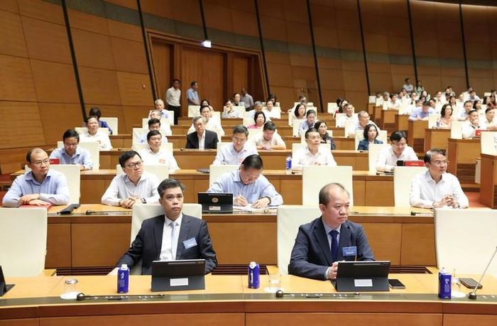 Các đại biểu dự Hội nghị tại điểm cầu Nhà Quốc hội. Ảnh: Media Quốc hội