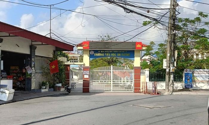 Trường Tiểu học An Dương - Nơi xảy ra sự việc.đau lòng. Ảnh: T.Sinh.