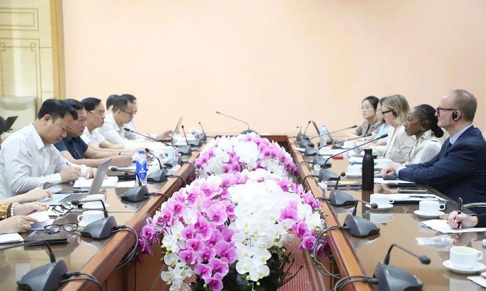 Quang cảnh buổi tiếp. Ảnh: Trần Minh