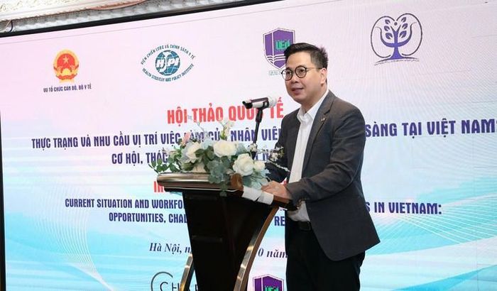 PGS.TS. Trần Thành Nam, Hiệu trưởng Trường Đại học Giáo dục, ĐHQG Hà Nội phát biểu (Ảnh: Trần Minh)