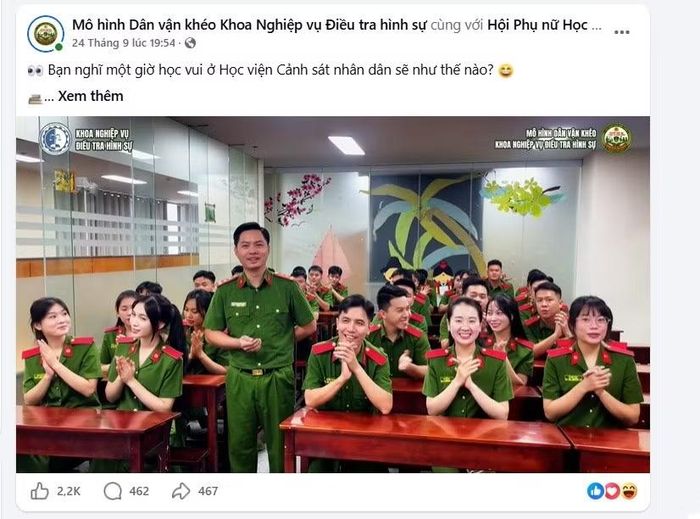 ác thước phim ghi lại không khí học tập sôi nổi, hiện đại của thầy và trò Học viện Cảnh sát nhân dân tạo sức hút lớn đối với giới trẻ trên nền tảng số