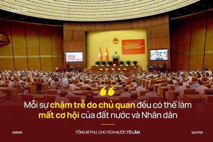 Theo Tổng Bí thư, Chủ tịch nước Tô Lâm, thời gian từ nay đến năm 2030 không còn nhiều, trong khi yêu cầu phát triển đất nước ngày càng cao. Mỗi sự chậm trễ do chủ quan đều có thể làm mất cơ hội của đất nước và nhân dân. Do đó, mỗi cán bộ nêu cao trách nhiệm, cùng tập thể thực hiện có kết quả các quyết sách của Trung ương; tháo gỡ những cản trở phát triển, chủ động nắm bắt thời cơ, phát huy tiềm năng và sức sáng tạo của nhân dân. Công việc hôm nay phải góp phần hoàn thành mục tiêu trước mắt, đồng thời chuẩn bị con người, nguồn lực và điều kiện cho sự phát triển lâu dài của đất nước.