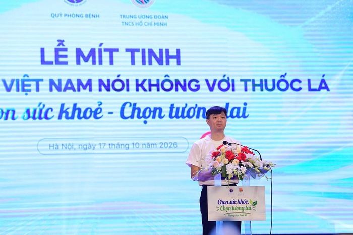 Bí thư Thường trực Ban Chấp hành Trung ương Đoàn TNCS Hồ Chí Minh Nguyễn Minh Triết phát biểu