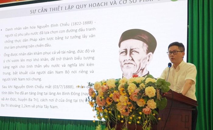 Ngành chức năng thông tin về Quy hoạch bảo quản, tu bổ, phục hồi di tích quốc gia đặc biệt Mộ và Khu lưu niệm Nguyễn Đình Chiểu