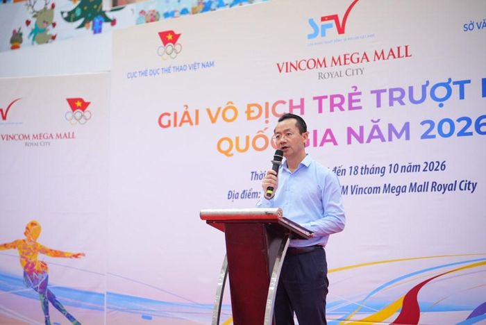 Phó Giám đốc Sở VHTTDL Hà Nội Phạm Xuân Tài phát biểu tại buổi lễ