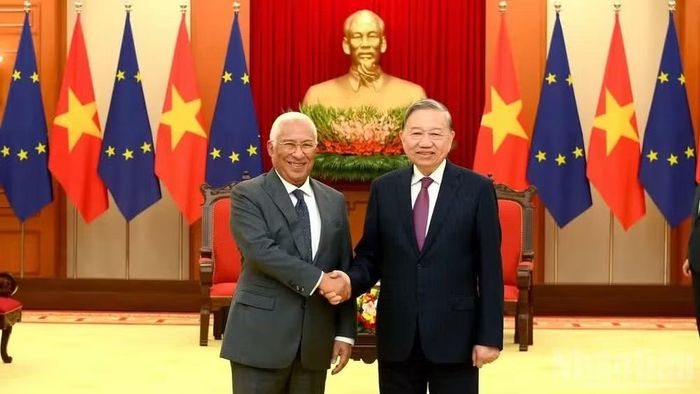 Chiều 29/1/2026, tại Trụ sở Trung ương Đảng, Tổng Bí thư Tô Lâm tiếp Chủ tịch Hội đồng châu Âu Antonio Costa. (Ảnh: ĐĂNG KHOA)