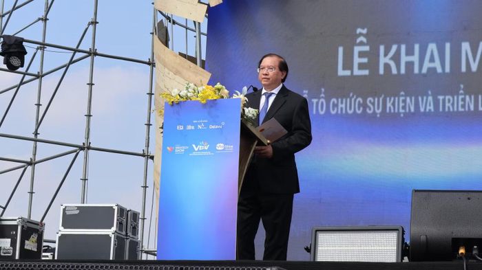 Phó Giáo sư, Tiến sĩ Tạ Quang Đông, Thứ trưởng Văn hóa, Thể thao và Du lịch phát biểu tại lễ khai mạc.
