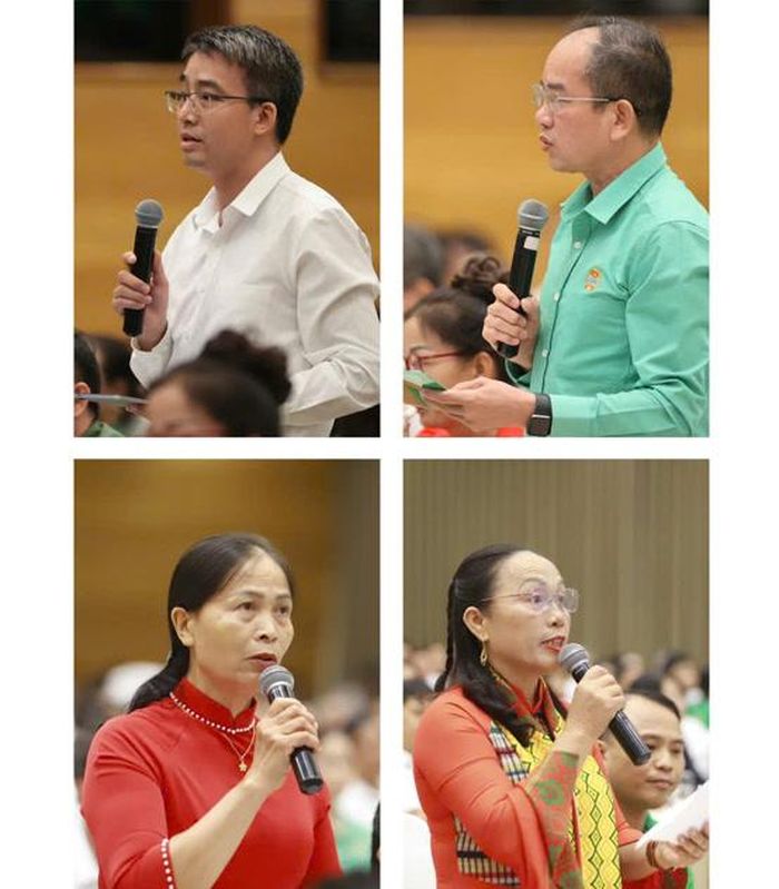  Cán bộ, hội viên nông dân đặt câu hỏi tại diễn đàn. 
