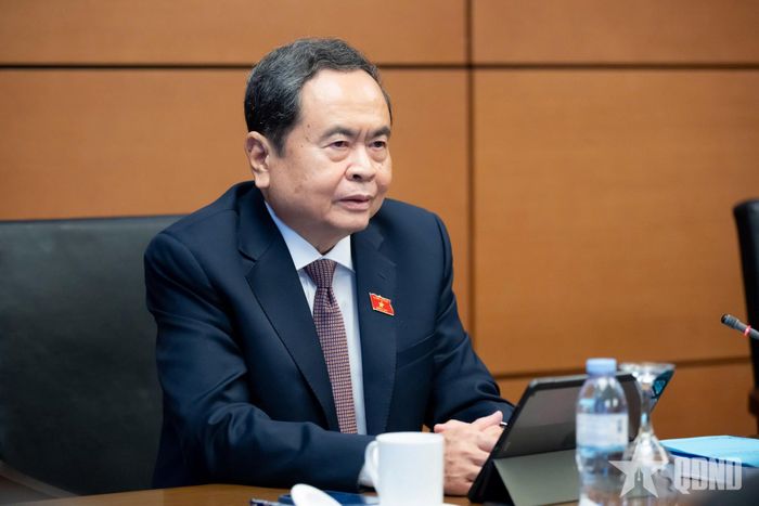 Chủ tịch Quốc hội Trần Thanh Mẫn phát biểu thảo luận.