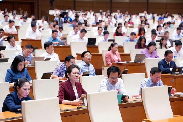  Các đại biểu Quốc hội tại phiên họp chiều 17-10. Ảnh: CỔNG THÔNG TIN QUỐC HỘI 