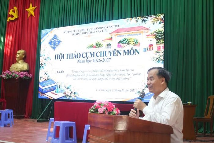 Ông Nguyễn Phúc Tăng, Phó Giám đốc Sở GD&ĐT TP Cần Thơ, phát biểu khai mạc Hội thảo.