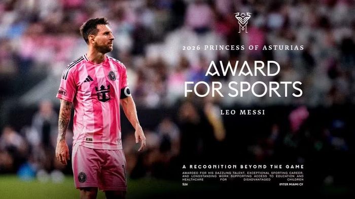 Inter Miami chúc mừng Lionel Messi được lựa chọn nhận giải Công chúa Asturias 2026. Ảnh: Inter Miami.