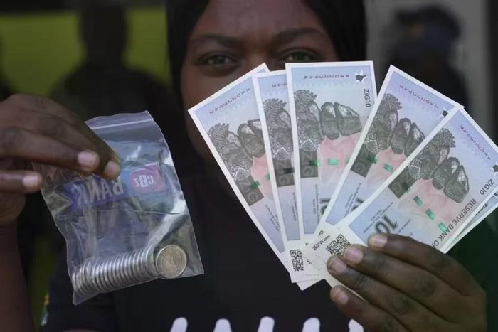 Tiền giấy ZiG, đồng nội tệ mới của Zimbabwe, là một phần trong nỗ lực giảm phụ thuộc vào USD, song vẫn chưa chiếm được niềm tin của đông đảo người dân. Ảnh: SCMP.