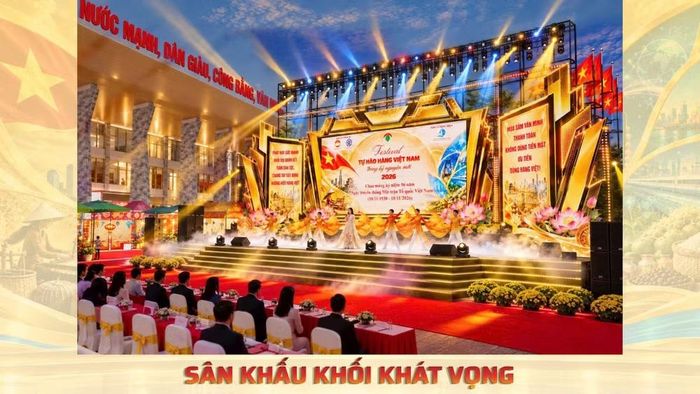 Phối cảnh sân khấu chính của Festival “Tự hào hàng Việt Nam trong kỷ nguyên mới” năm 2026. Ảnh: Ban tổ chức.