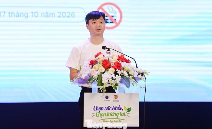  Anh Nguyễn Minh Triết - Bí thư thường trực T.Ư Đoàn phát biểu tại chương trình. ﻿Ảnh: Xuân Tùng 