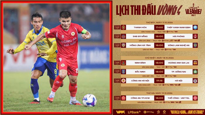 Lịch đấu vòng 4 LPBank V-League