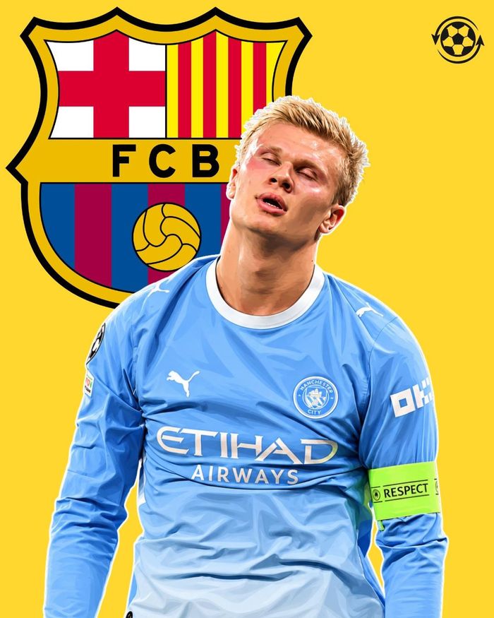 Haaland được cho đang có những xúc tiến cho việc chuyển đến Barca vào cuối mùa. Ảnh; Transfer News Live