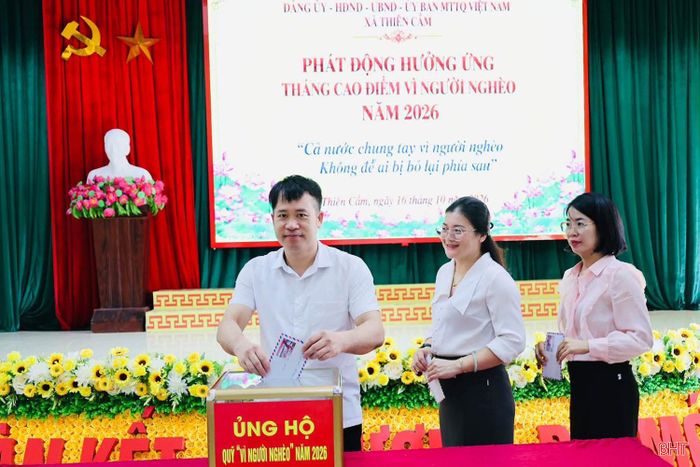 Xã Thiên Cầm tổ chức lễ phát động hưởng ứng Tháng cao điểm "Vì người nghèo" năm 2026.