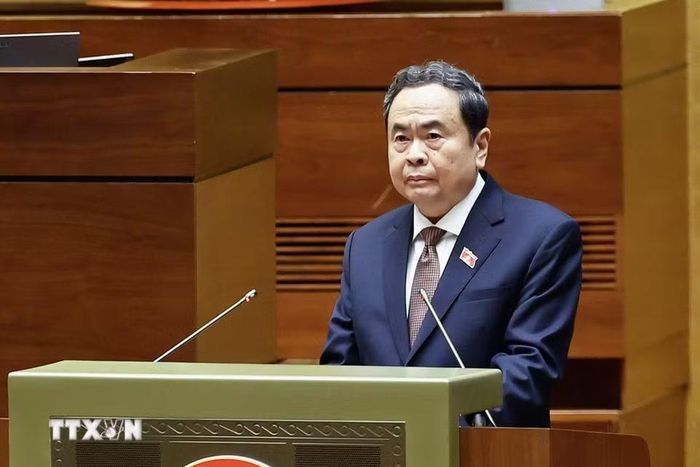 Chủ tịch Quốc hội Trần Thanh Mẫn phát biểu khai mạc Kỳ họp thứ hai, Quốc hội khóa XVI. (Ảnh: Doãn Tấn/TTXVN)