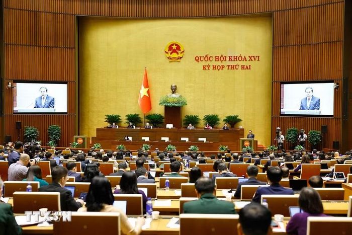 Chủ tịch Quốc hội Trần Thanh Mẫn phát biểu khai mạc Kỳ họp thứ hai, Quốc hội khóa XVI. (Ảnh: Doãn Tấn/TTXVN)