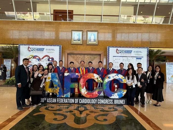 Đoàn đại biểu Việt Nam tham dự Hội nghị Tim mạch Đông Nam Á lần thứ 30 (AFCC 2026) tại Brunei. (Ảnh: PV/Vietnam+)