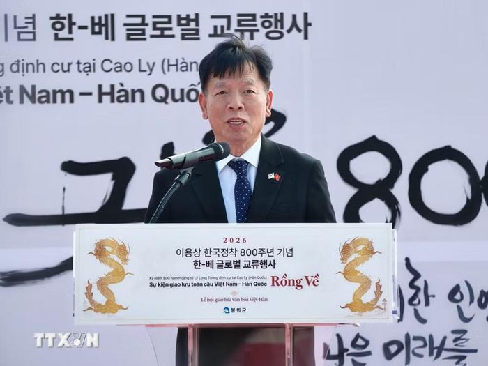 Đại sứ Việt Nam tại Hàn Quốc Vũ Hồ phát biểu tại sự kiện. (Ảnh: Đào Lâm/TTXVN)