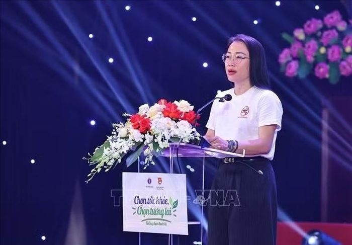 TS.BS Trần Khánh Thu, Giám đốc Quỹ Phòng bệnh (Bộ Y tế) phát biểu. Ảnh: Minh Đức/TTXVN