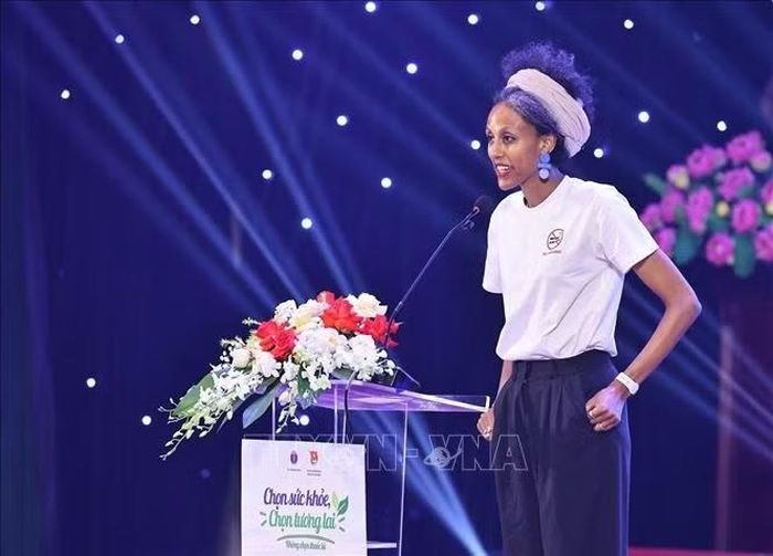 Bà Mimi Melles-Brewer, Trưởng nhóm Sống khỏe & Môi trường, Tổ chức Y tế Thế giới (WHO) tại Việt Nam phát biểu. Ảnh: Minh Đức/TTXVN