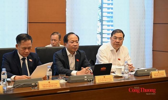Phó Thủ tướng Thường trực Chính phủ Phạm Gia Túc (ngoài cùng bên phải) cùng các đại biểu.
