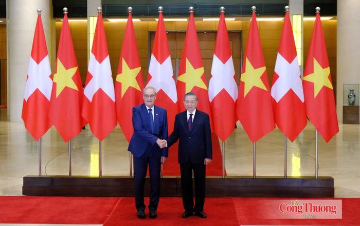Tổng Bí thư, Chủ tịch nước Tô Lâm và Tổng thống Liên bang Thụy Sĩ Guy Parmelin.