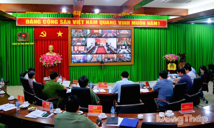 Quang cảnh tại điểm cầu tỉnh Đồng Tháp.