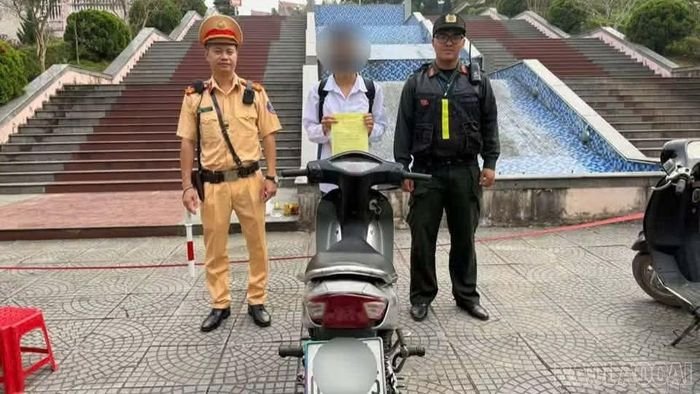 Lực lượng cảnh sát giao thông đã lập biên bản vi phạm hành chính đối với B.N.G. về 5 hành vi vi phạm.