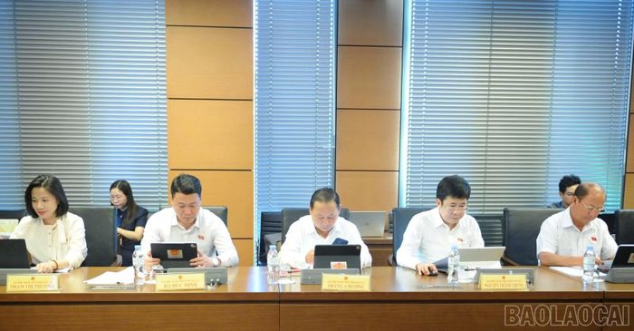 Đại biểu Quốc hội tỉnh Lào Cai tại phiên thảo luận tổ.