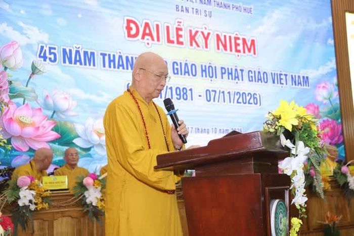Hòa thượng Thích Phước Minh phát biểu cảm tạ
