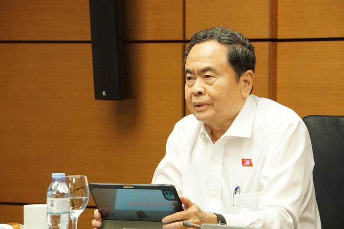 Theo Chủ tịch Quốc hội Trần Thanh Mẫn, thách thức lớn nhất hiện nay đối với doanh nghiệp nhỏ và vừa vẫn là khả năng tiếp cận vốn. Ảnh: Văn Duẩn.