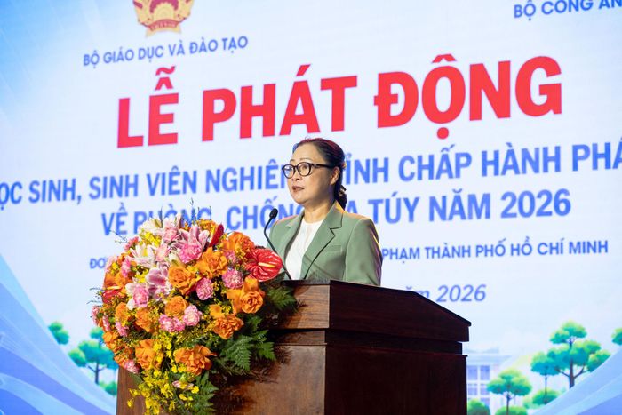 Thứ trưởng Nguyễn Thị Quyên Thanh phát biểu tại lễ phát động