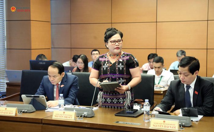Đại biểu Nguyễn Thị Sửu (thành phố Huế) phát biểu