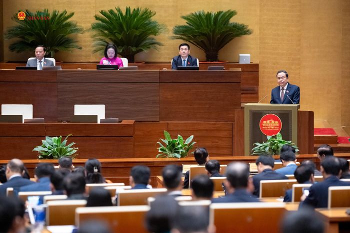 Chủ tịch Quốc hội Trần Thanh Mẫn phát biểu khai mạc Kỳ họp. Ảnh: Phạm Thắng