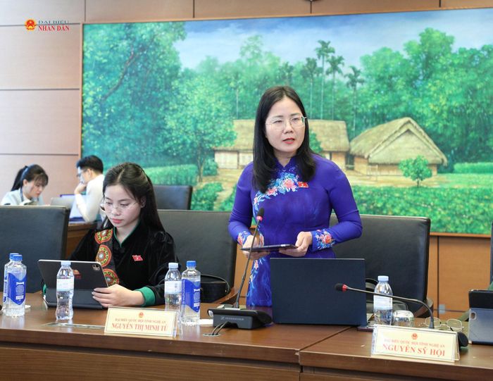 ĐBQH Nguyễn Thị Minh Tú (Nghệ An) phát biểu tại thảo luận tổ