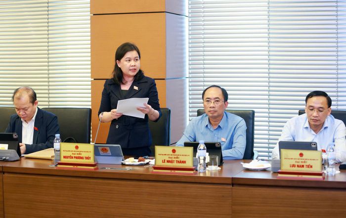 ĐBQH Nguyễn Phương Thuỷ phát biểu thảo luận tại Tổ 1. Ảnh: Văn Tuyến
