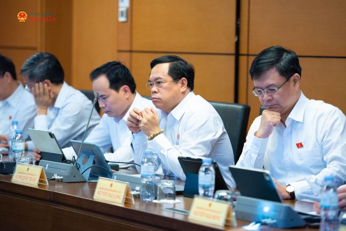 Các ĐBQH tham dự phiên họp tổ
