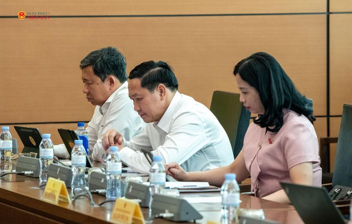 Các đại biểu tham dự phiên họp tổ. Ảnh: Lâm Hiển