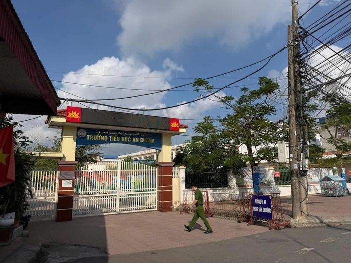 Trường Tiểu hoc An Dương nơi xảy ra vụ việc đau lòng. Ảnh: PT