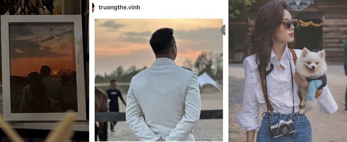 Netizen phát hiện trang phục của hai người trong ảnh trùng với hình ảnh mà Trương Thế Vinh và Trâm Anh đăng tải.