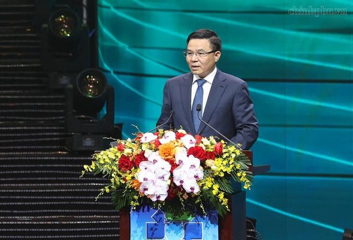 Bộ trưởng Công Thương Lê Mạnh Hùng, Chủ tịch Hội đồng Thương hiệu quốc gia phát biểu. Ảnh: chinhphu.vn/Nhật Bắc