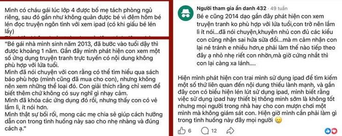 Một số cha mẹ phát hiện con lén đọc truyện tranh 18+ không phù hợp với lứa tuổi. Ảnh chụp màn hình: HĐ.