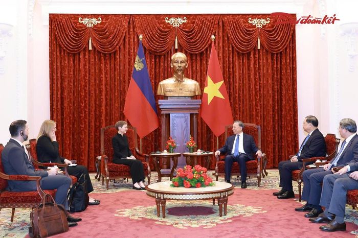 Quang cảnh cuộc tiếp Thủ tướng Công quốc Liechtenstein Brigitte Haas. Ảnh: Quang Vinh